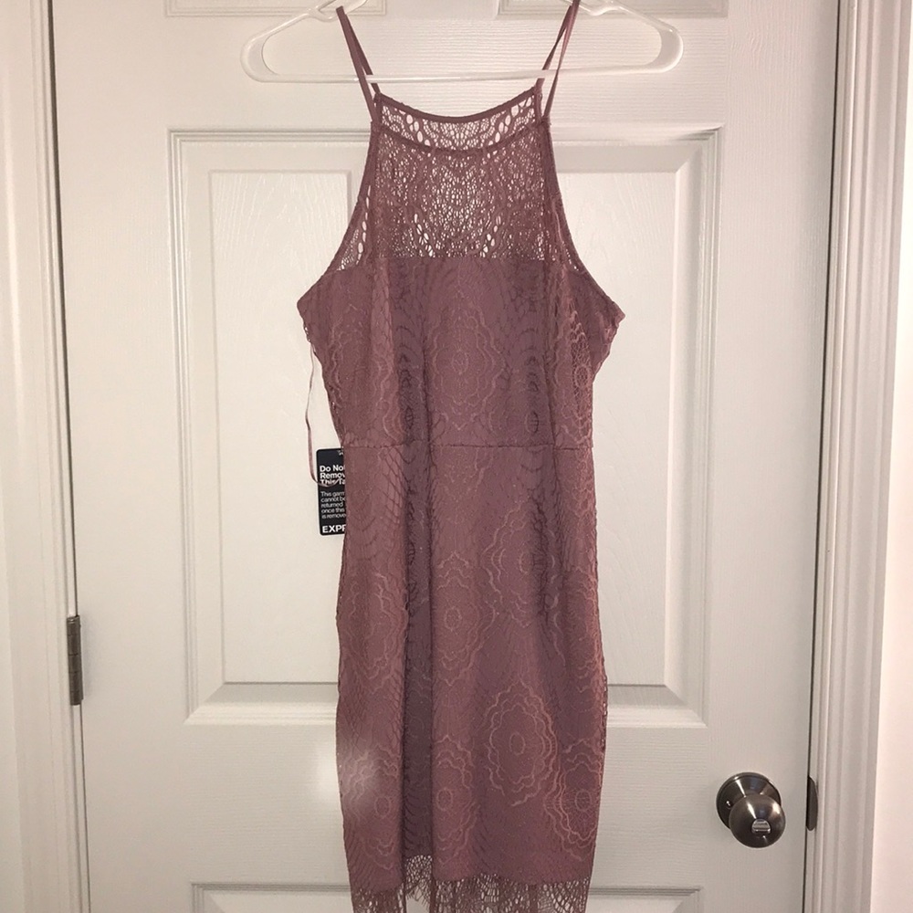 Dusty Rose Lacey Cocktail Dress